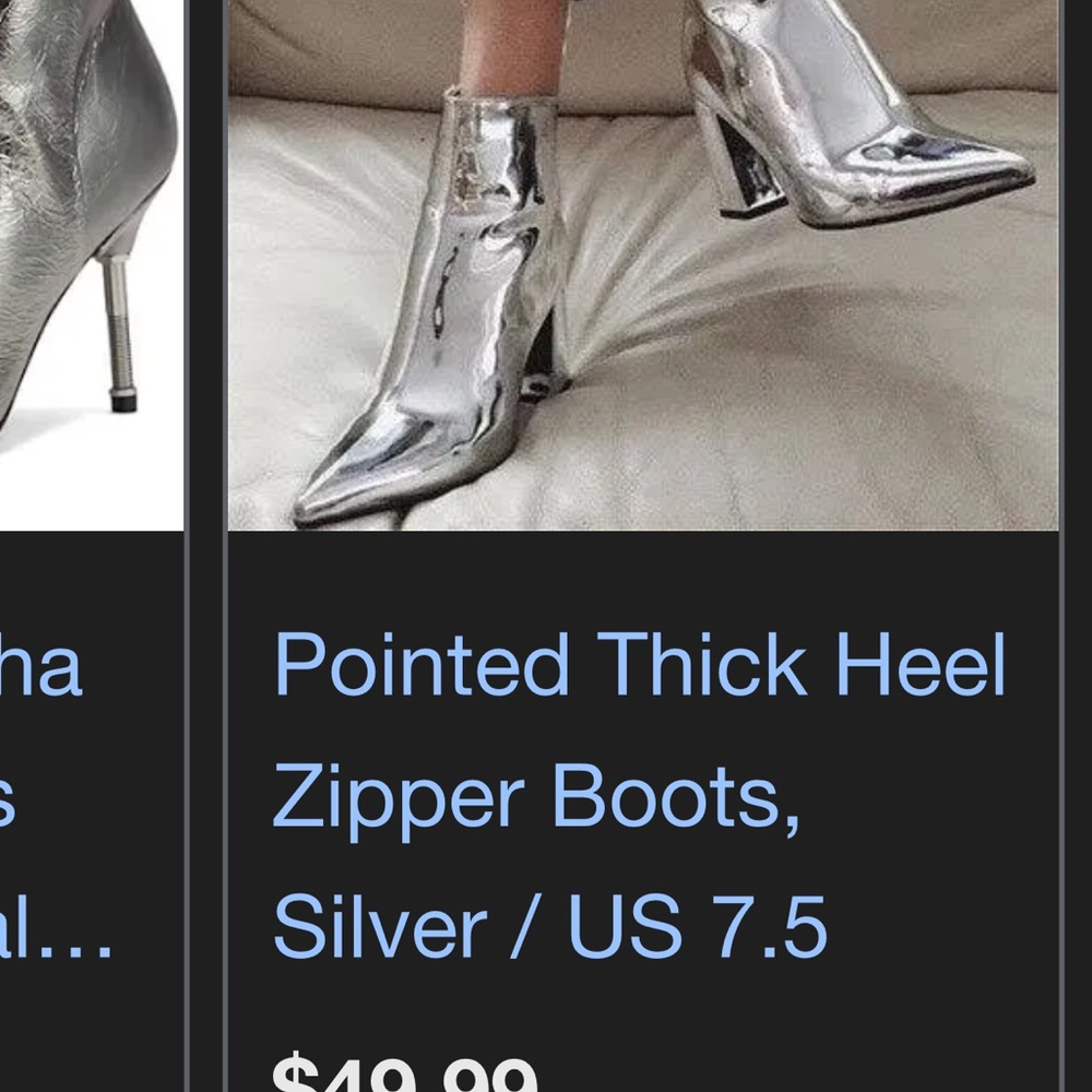 INC International Concepts Metallic Heeled Boots Brand New! - Picture 11 of 11